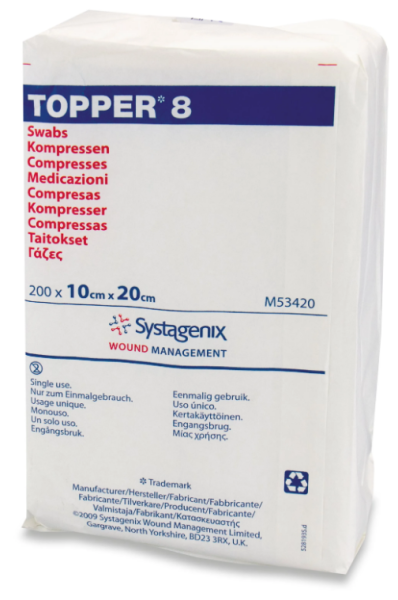 Topper 8 Compresse en non-tissé 5x5cm non stérile p.à 200