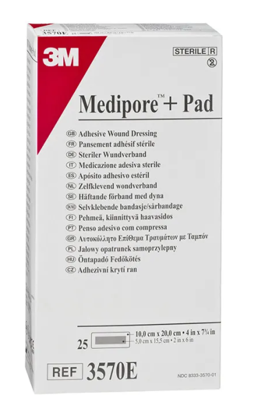Medipore plus Pad 10x20cm pansement stérile p.à 25