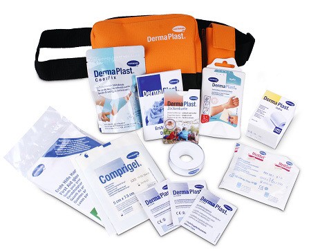 DermaPlast Activity Trousse de pharmacie orange poche avec ceinture et pochette amovible