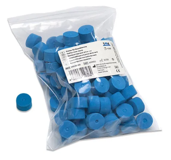 Ersatzpolster blau zu Nasenklemme blau P.à 100
