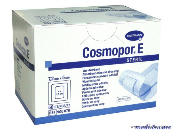 Cosmopor E Vlies Wundverband weiss 7,2x5cm steril P.à 50