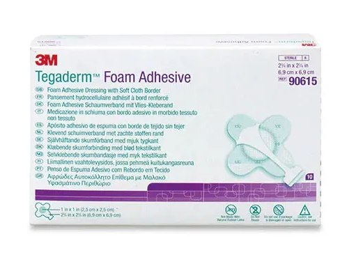 Tegaderm Foam Adhesive kreuzförmig transparent 6.9x6.9cm Weichschaumauflage 2.5x2.5cm P.à 10