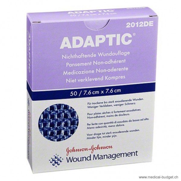 Adaptic Compresse vulnéraire non-adhérente stérile 7,6x7,6cm p.à 50