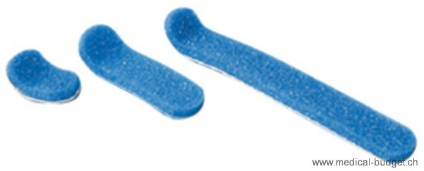 Omnimed stabile Alu-Fingerlöffel silber/blau Länge 5,5cm 1 Stück