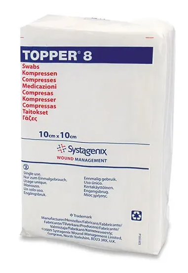 Topper 8 Vliessstoffkompressen 10x10cm steril P.à 75x2
