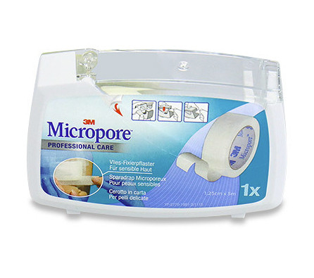 Micropore Sparadrap en non-tissé blanc 2,5cmx5m avec dérouleur p.à 1