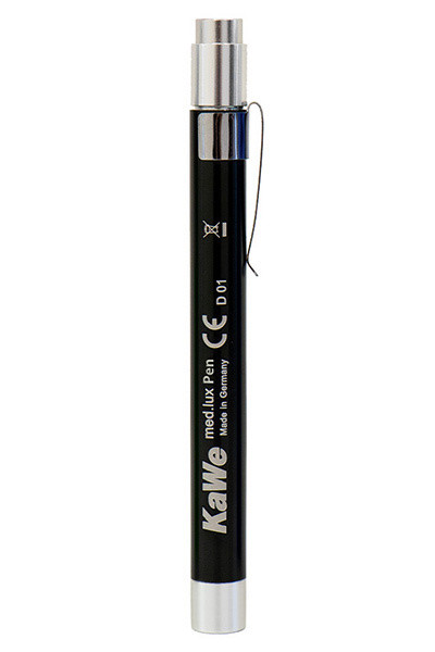 Lampe de diagnostic med.lux pen noir avec bouton-poussoir piles 1,5V 2x type AAA incluses