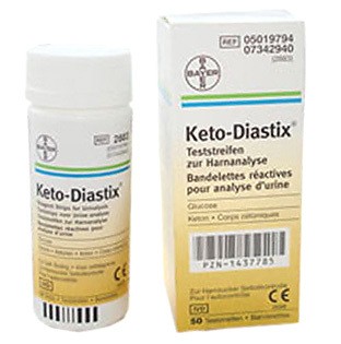 Ascensia Keto-Diastix Bandelettes urinaires p.ä 50 dépistage cétonurie