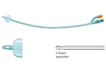 Silasil Sonde Foley en latex bleu à 2-voies CH-16 à ballonnet 5-15ml 42cm embout cylindrique p.à 10