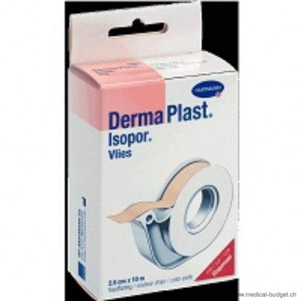 DermaPlast Isopor Non-Tissé chair 1,25cmx10m p.à 1 rl. avec dérouleur