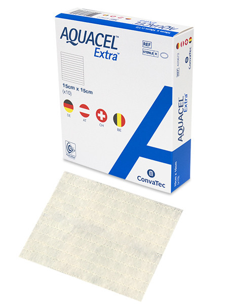 Aquacel Extra Hydrofiber Kompressen 15x15cm P.à 5