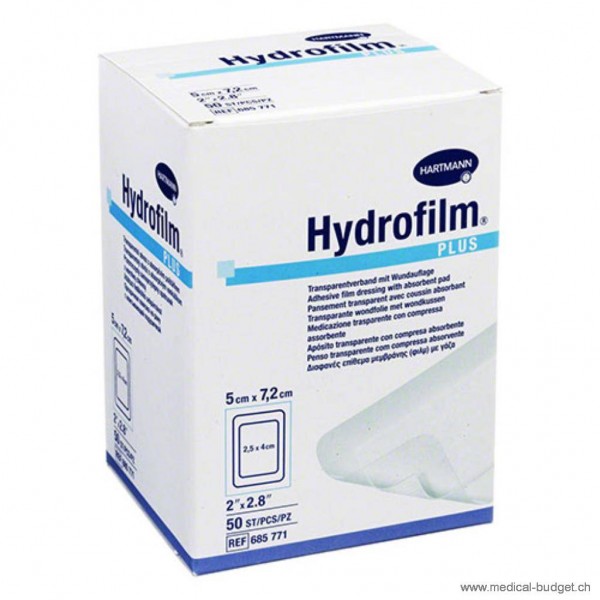Hydrofilm Plus Pansement transparent av. compresse 5x7,2cm, p.à 50