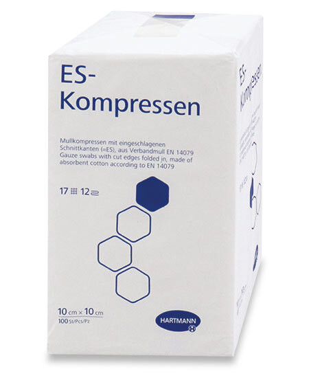 ES-Longuettes de gaze Typ 17 10x20cm 17 fils 12 plis sans RX bords coupés repliés non stérile p.à 100