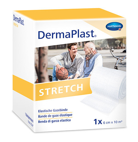 DermaPlast Stretch Bande de gaze 6cmx10m blanc p.à 1