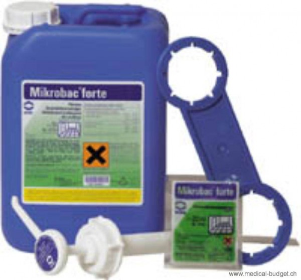 Mikrobac forte 5 litres, nettoyant et désinfectant pour surfaces (prix taxe-COV incl.)