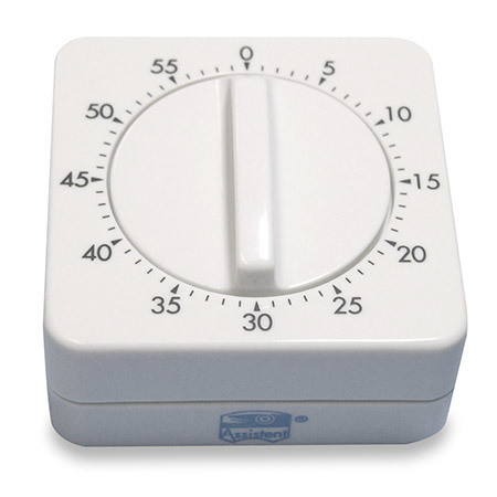 Laborwecker Assistent 0-60 Min. mit Signal weiss