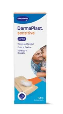 DermaPlast Sensitive pansement rapide 4x6cm avec compresse centrée beige p.à 100