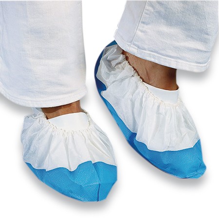 Healthgard Schuhüberzug aus Non Woven Vlies blau/ weiss Sohle antistatisch rutschfest P.à 100