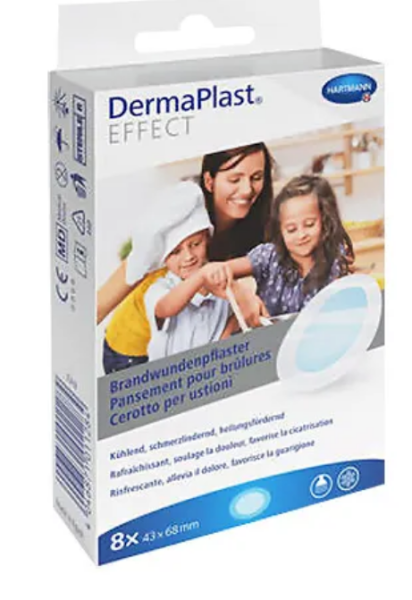 DermaPlast Effect Brandwundpflaster 6.8x4.3cm steril P.à 8