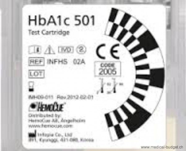 HemoCue HbA1c 501 Cassette test HbA1c p.à 10