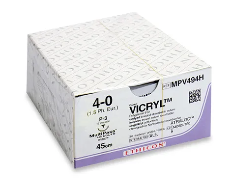 Vicryl ungefärbt P-3 Multipass 4-0 45cm P.à 3 Dtz.