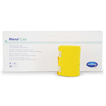 Rhena Color Mittelzugbinde gelb 8cmx5m offen P.à 10