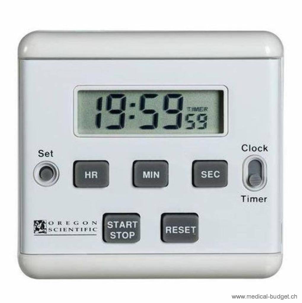 Labor Quarz Timer weiss mit Stoppuhrfunktion Stoppuhr Praxislabor