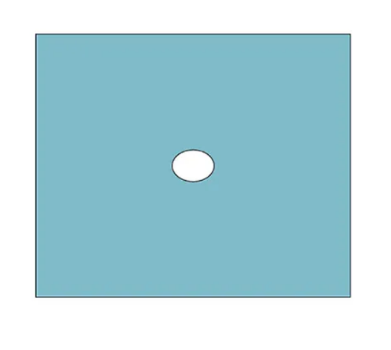 Barrier Lochtuch 120x150cm Loch Ø 5x7cm 2-lagig selbstklebend grün steril P.à 16