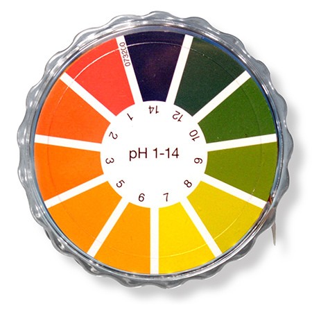 Papier indicateur universel pH 1-14 en rouleau plastique, 7mm x 5m