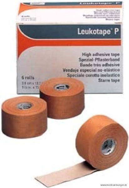 Leukotape P Ruban adhésif tape rigide chair 13,7mx3,8cm forte résistance à la traction, p.à 6 rlx