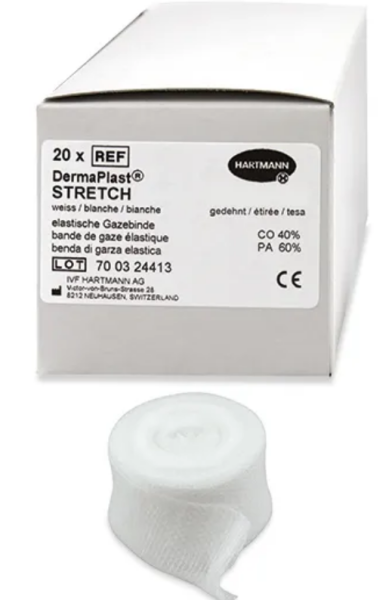 DermaPlast Stretch elastische Binden 2,5cmx4m weiss P.à 20