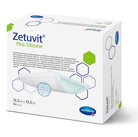 Zetuvit Plus 10x10cm Pansement-compresse 4 couches fortement absorbant, stérile, p.à 10