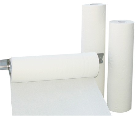 Abena Exellence Papier-lit crêpe blanc 50cmx50m 2 couches, perforations, p.à 9 rlx