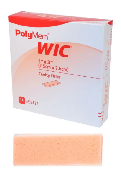 PolyMem Wic Wundfüller Wundauflagen 2,5x7,6cm P.à 14