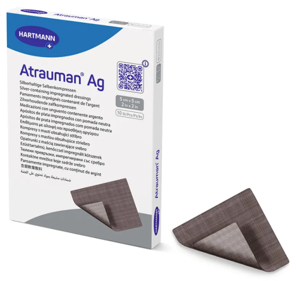 Atrauman Ag Salbenkompresse steril 5x5cm P.à 10