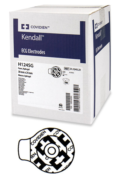Kendall H124SG Electrodes ECG avec bouton pression 30x24mm p.à 500
