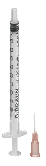 Omnifix 100 Duo Insulinspritzen 1ml U-100 mit Kanülen 26Gx12mm P.à 100