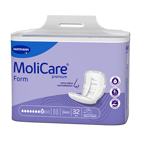 Molicare Premium Form 8 protection d'incontinence 69x36cm violet p.à 32