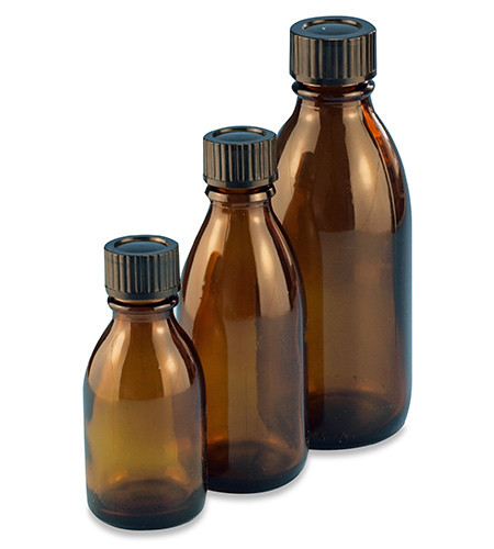 Enghals-Flasche aus Braunglas 100ml mit Gewinde und Schraubverschluss P.à 1
