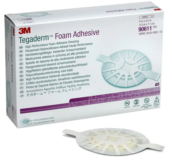 Tegaderm Foam Adhesive oval transparent 10x11cm Weichschaumauflage 6x7.6cm P.à 10