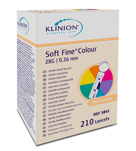 Klinion Soft Fine Colour 28G sterile Lanzetten P.à 210