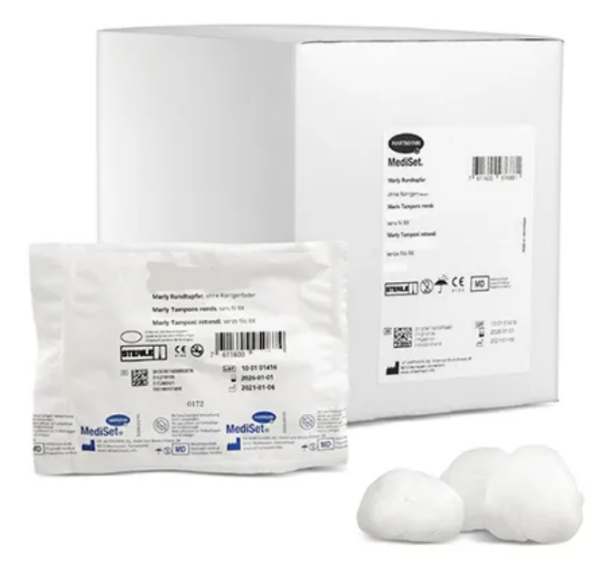 MediSet Marly-Rundtupfer 3cm ohne RX Faden steril 30 Btl.à 3
