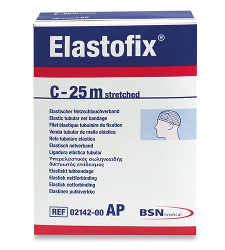 Elastofix Gr.C Bandage tubulaire en filet élast. blanc, 1 rl de 25m, petits et moyens thorax et grandes têtes