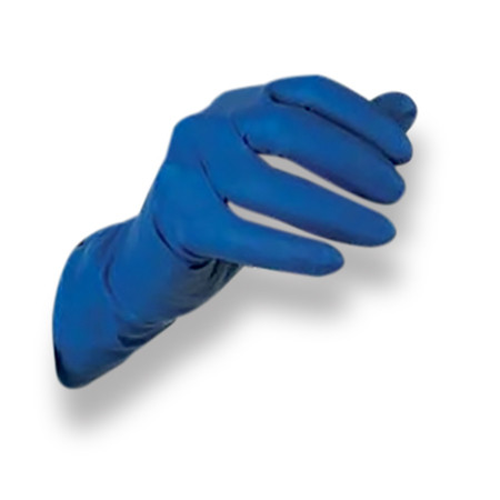 Soft-hand U-Handschuhe Hi-Risk Latex puderfrei blau Gr.M mit langem Rand 28,5cm P.à 50