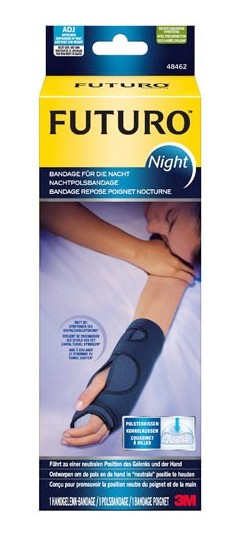 Futuro Night Bandage pour poignet gauche et droite Taille unique circonf. poignet 13,3-22,9cm, bleu