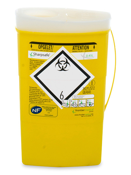 Sharpsafe Entsorgungsbox 0.45 Liter gelb/weiss