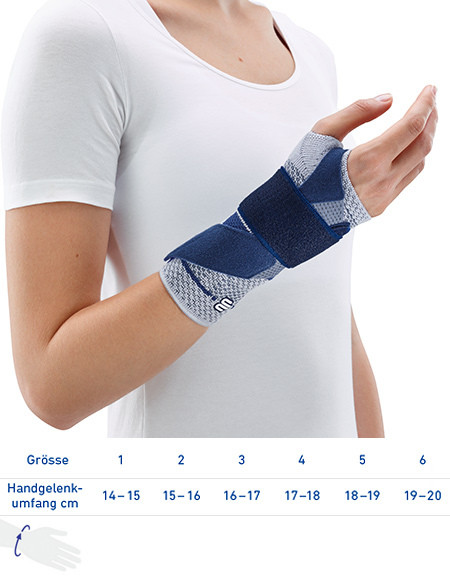 ManuTrain Handgelenkbandage Gr.4 17-18cm links titan