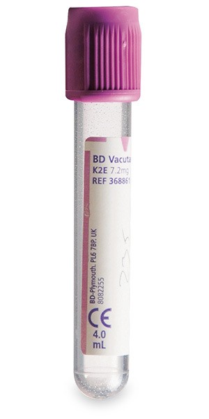 Vacutainer Hämat PET HG 4ml K2-EDTA lila 75x13mm P.à 100