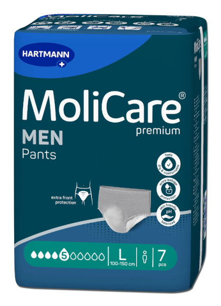 MoliCare Premium Culottes d'incontinence Men 5 Gr.L 100-150cm 970ml gris p.à 7