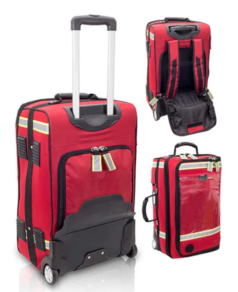 Emerairs Trolley grosser Rettungsrucksack rot leer (34x64x33cm) Nylon